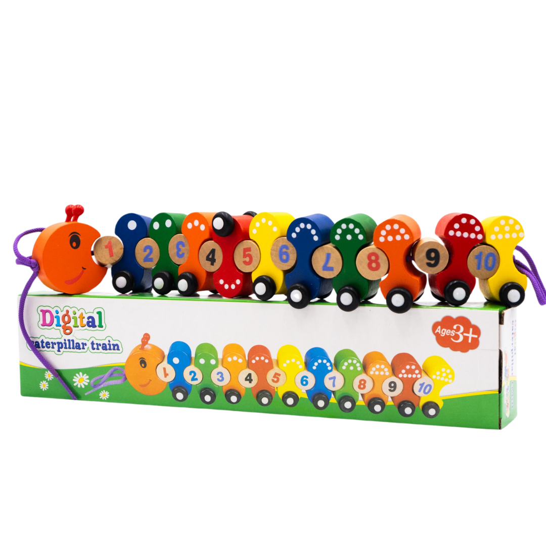 Tren Oruga Numérico de Madera